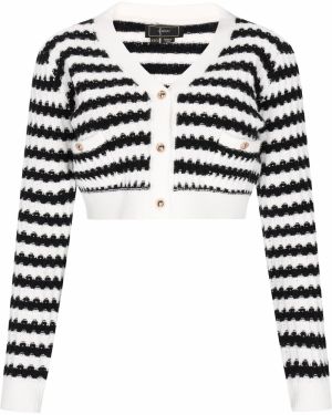 faina Kardigán  čierna / šedobiela