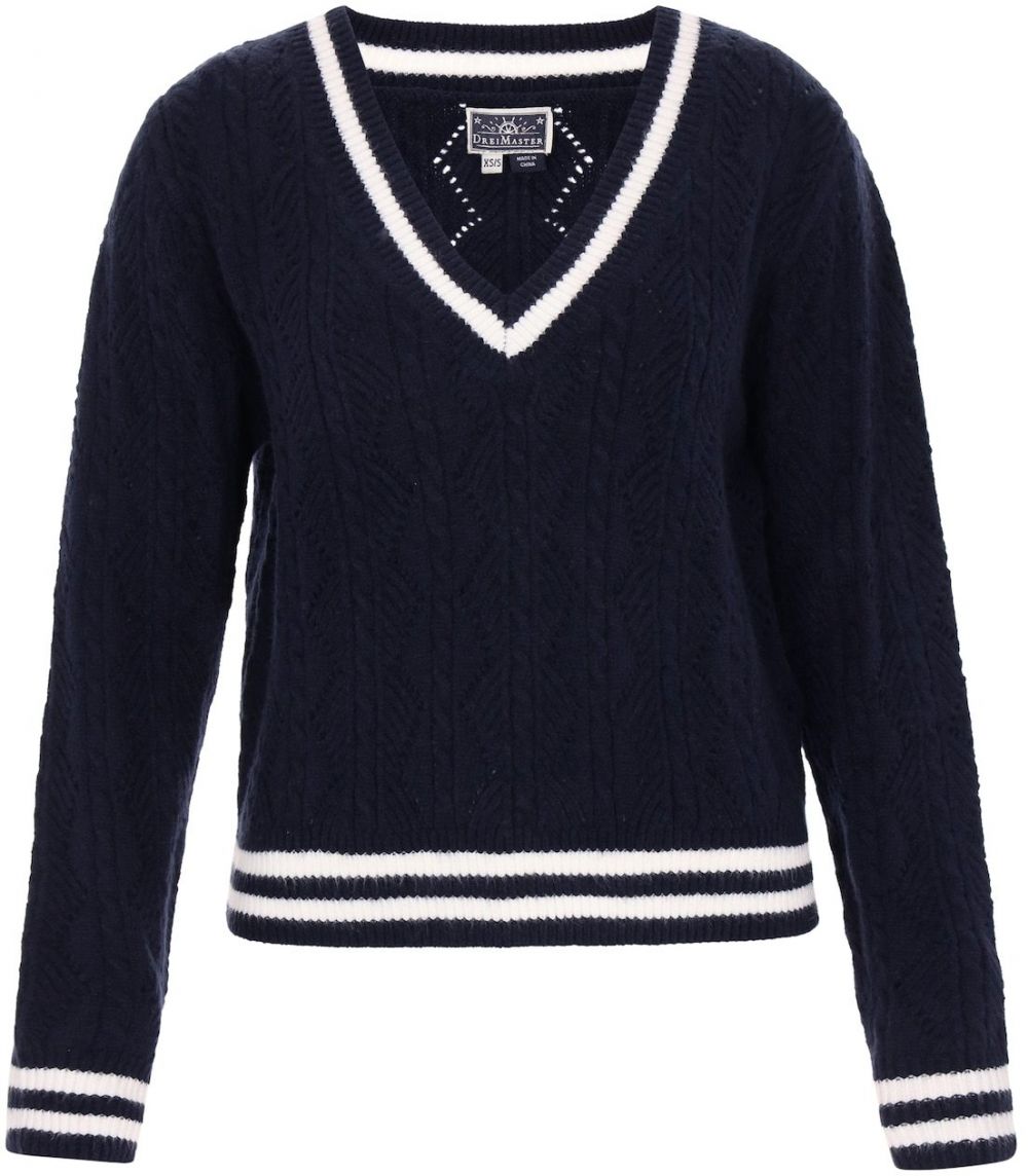 DreiMaster Maritim Sveter 'Maritime'  námornícka modrá / biela