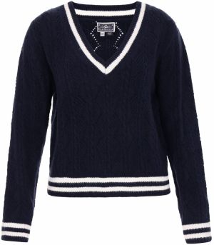 DreiMaster Maritim Sveter 'Maritime'  námornícka modrá / biela