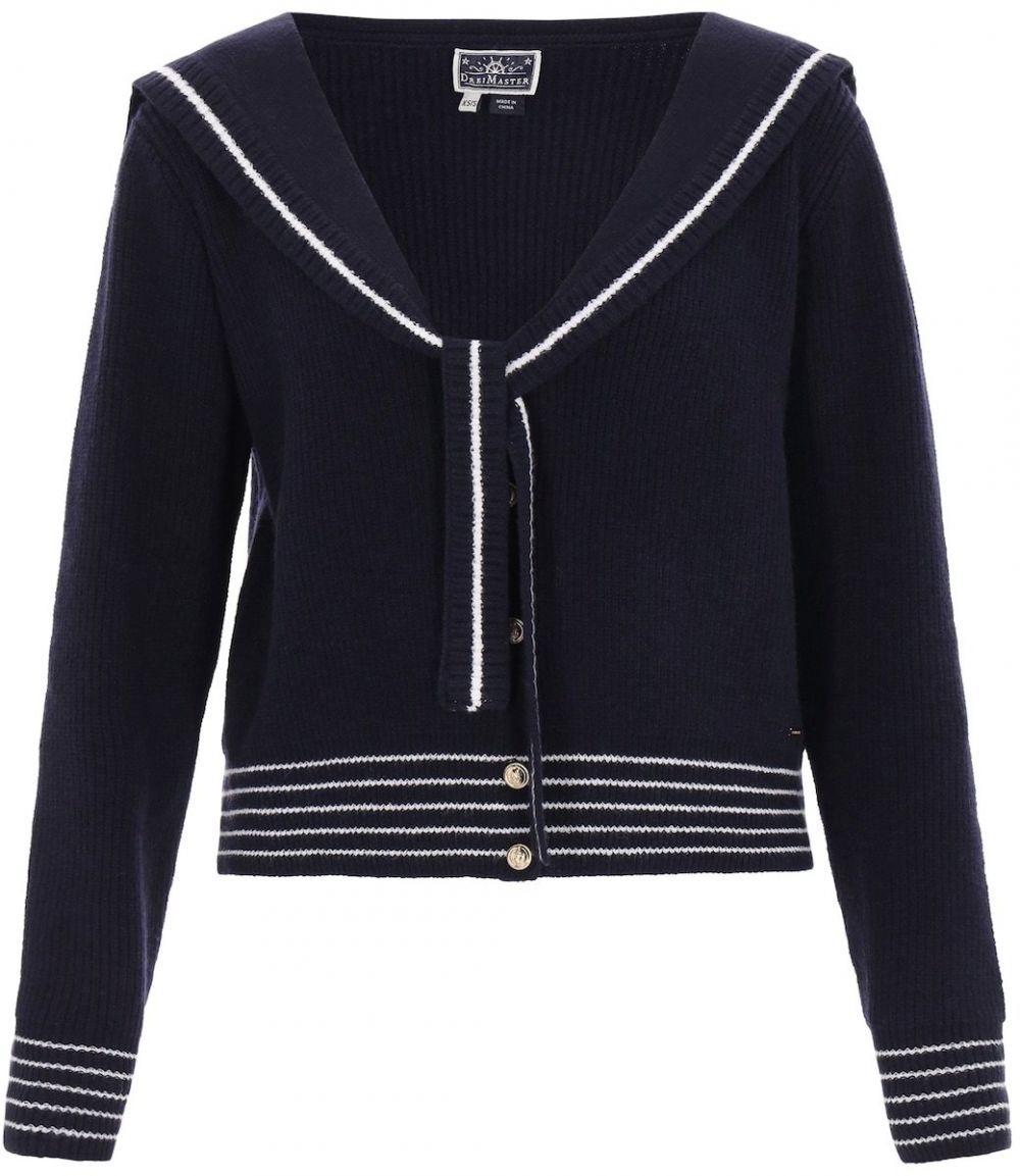 DreiMaster Maritim Kardigán  námornícka modrá / biela