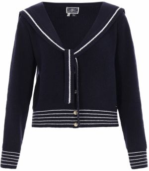 DreiMaster Maritim Kardigán  námornícka modrá / biela