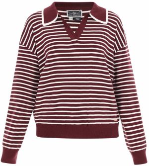 DreiMaster Maritim Sveter  tmavočervená / biela