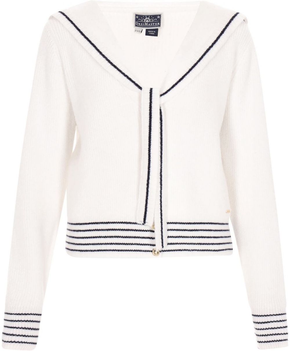 DreiMaster Maritim Kardigán  čierna / biela