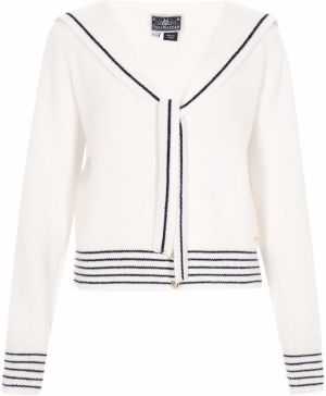 DreiMaster Maritim Kardigán  čierna / biela