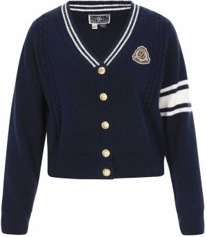 DreiMaster Maritim Kardigán  námornícka modrá / biela