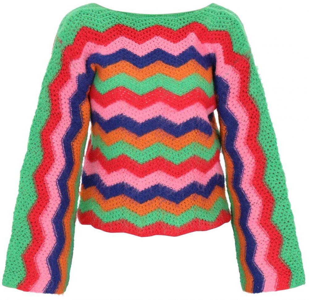 IZIA Sveter  tmavomodrá / zelená / svetloružová / svetločervená