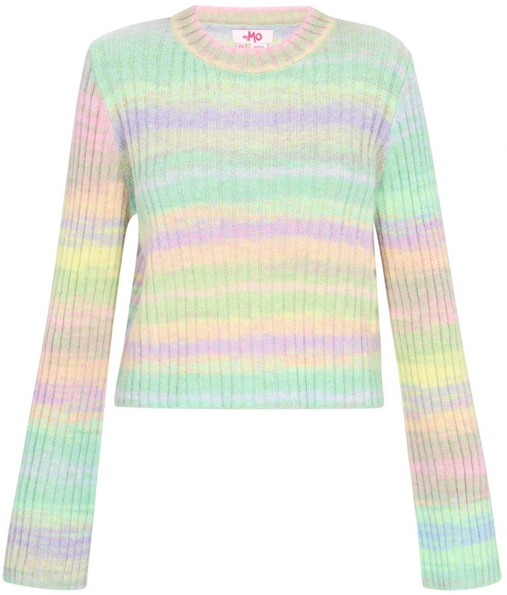 MYMO Sveter  svetložltá / pastelovo zelená / pastelovo fialová / staroružová