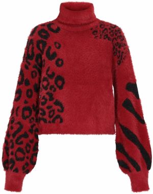 myMo ROCKS Sveter  burgundská / čierna