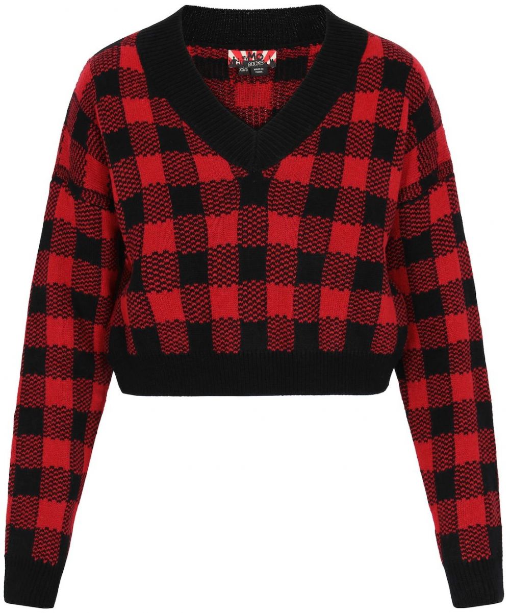 myMo ROCKS Sveter  tmavočervená / čierna