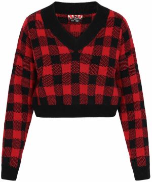 myMo ROCKS Sveter  tmavočervená / čierna