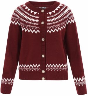 DreiMaster Maritim Kardigán  tmavočervená / biela