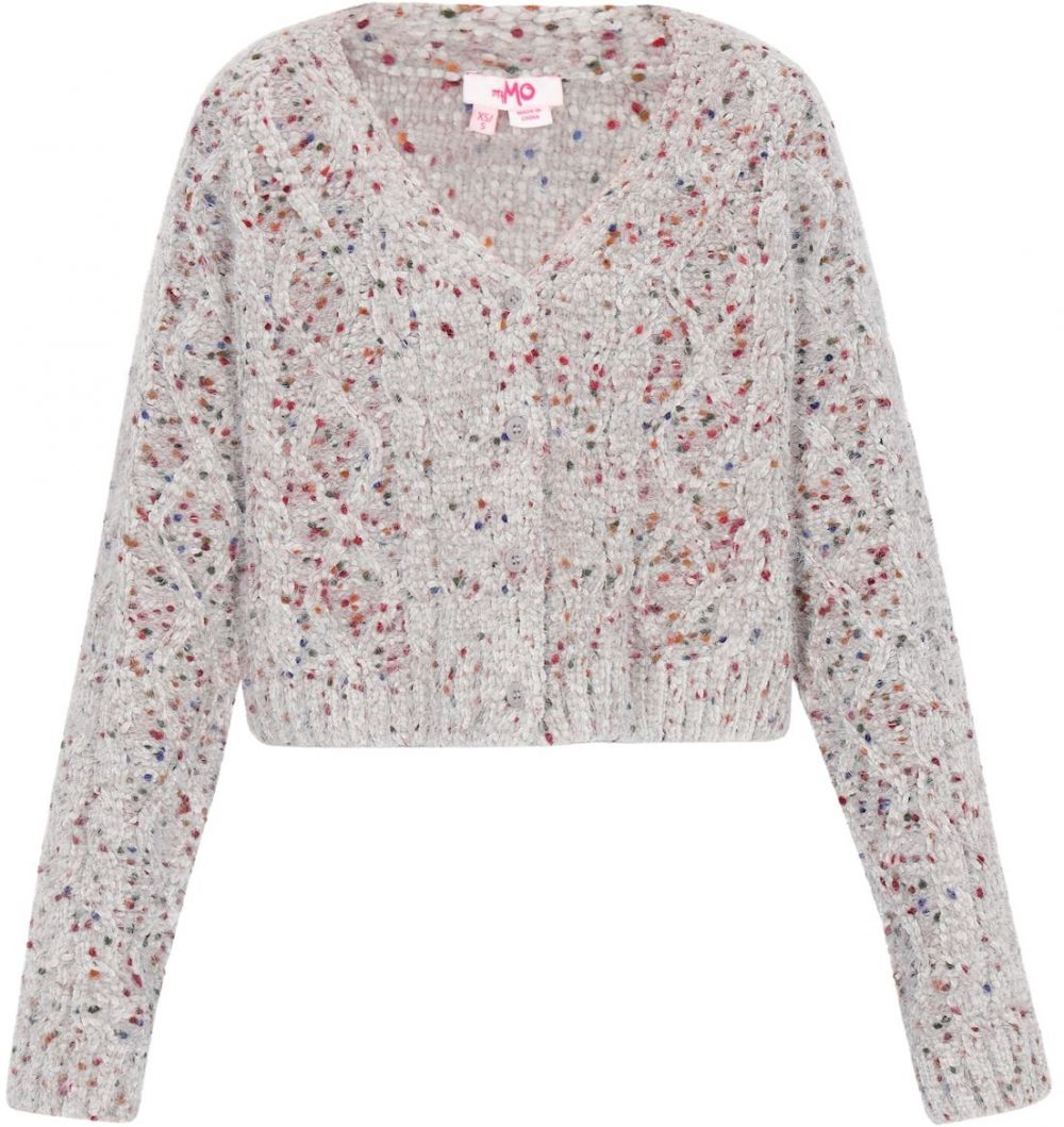 MYMO Kardigán  sivá / zelená / oranžová / červená