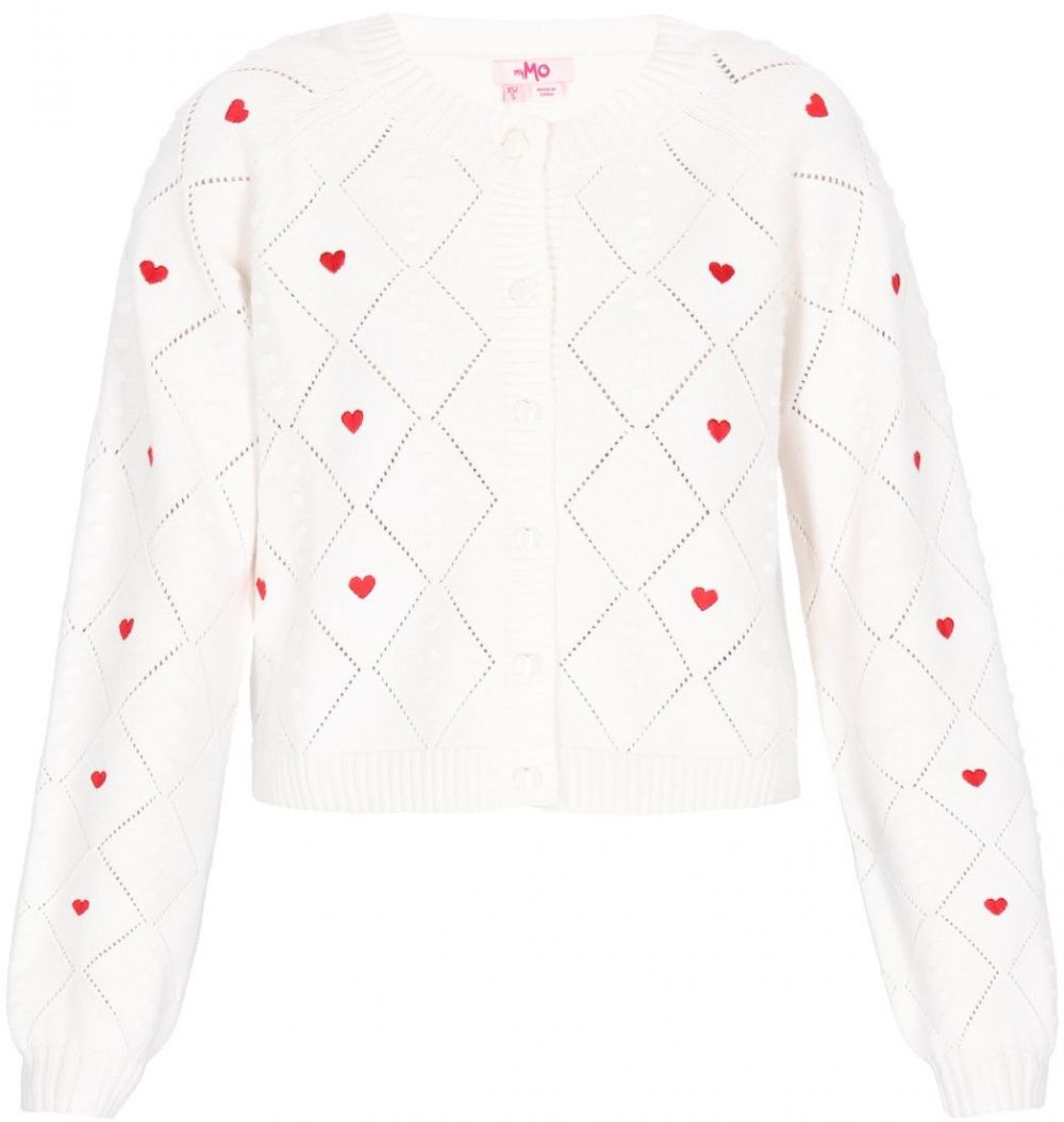 MYMO Kardigán  červená / šedobiela