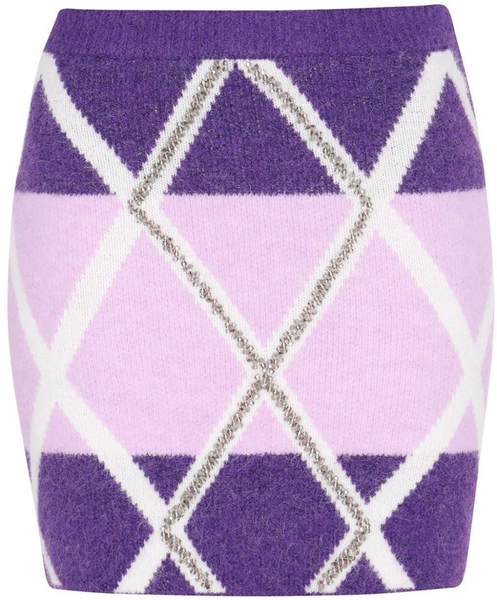 IZIA Sukňa  fialová / pastelovo fialová / biela