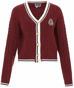 DreiMaster Maritim Kardigán  béžová / tmavočervená / čierna