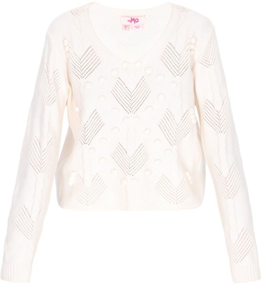 MYMO Sveter  šedobiela