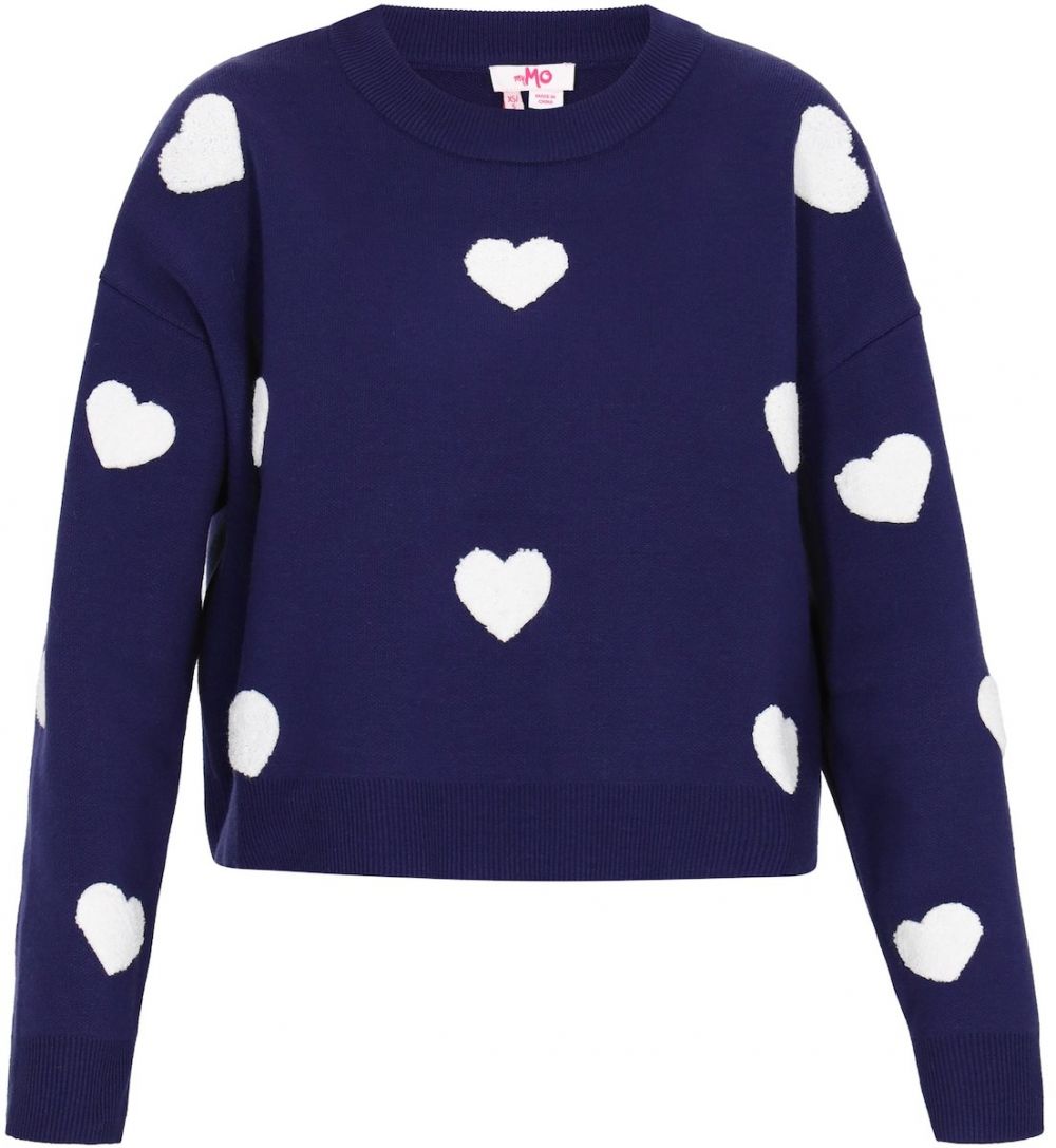 MYMO Sveter  námornícka modrá / biela