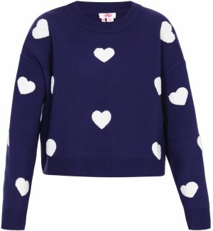 MYMO Sveter  námornícka modrá / biela