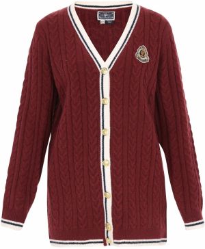 DreiMaster Maritim Kardigán  béžová / tmavočervená / čierna