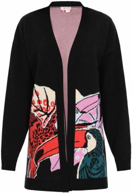 IZIA Kardigán  ružová / svetločervená / čierna