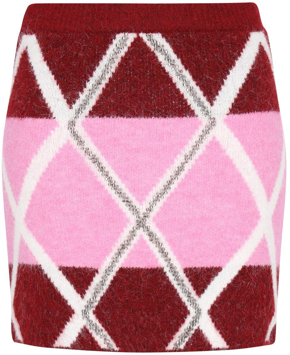 IZIA Sukňa  ružová / burgundská / biela