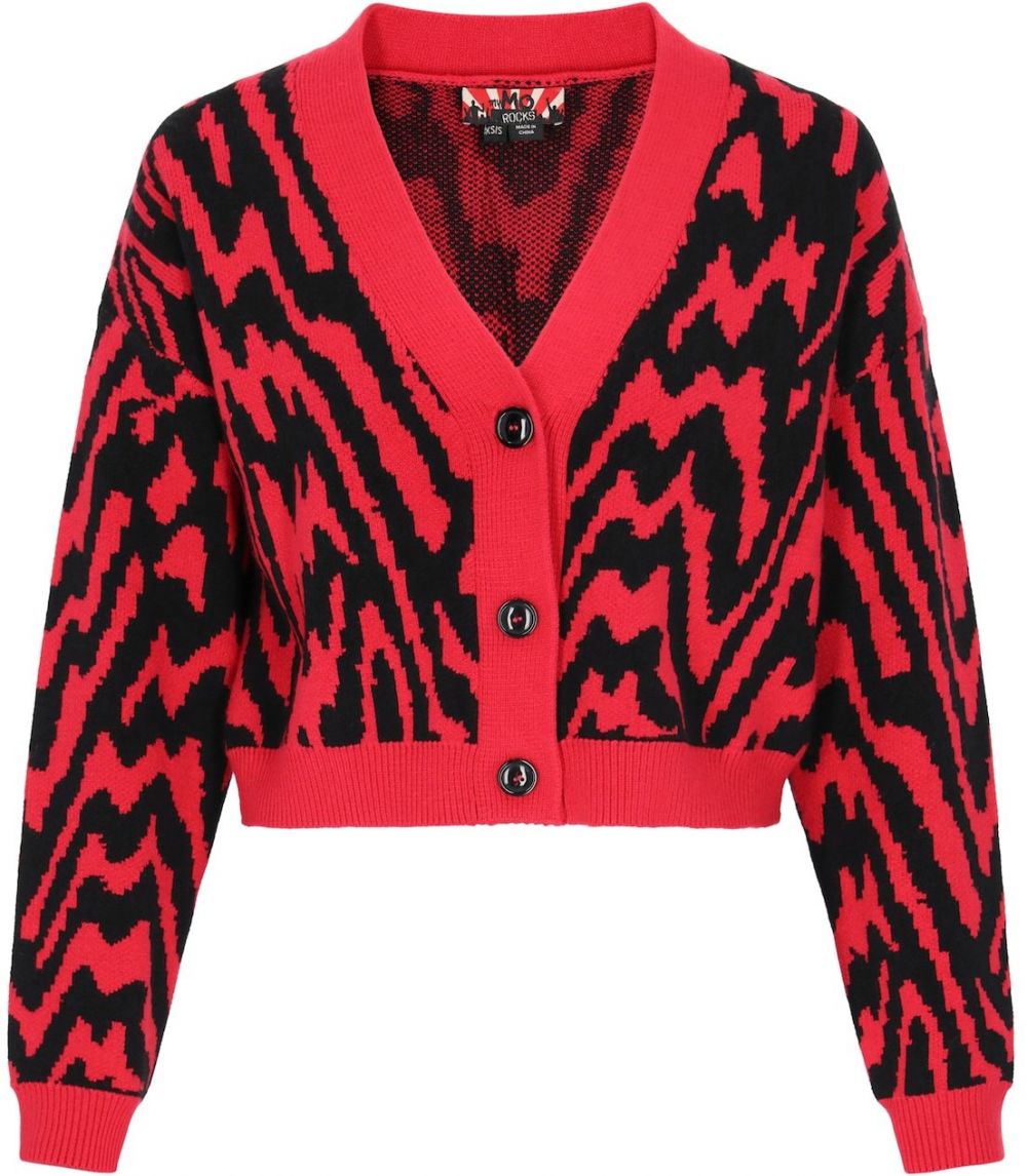 myMo ROCKS Kardigán  krvavo červená / čierna