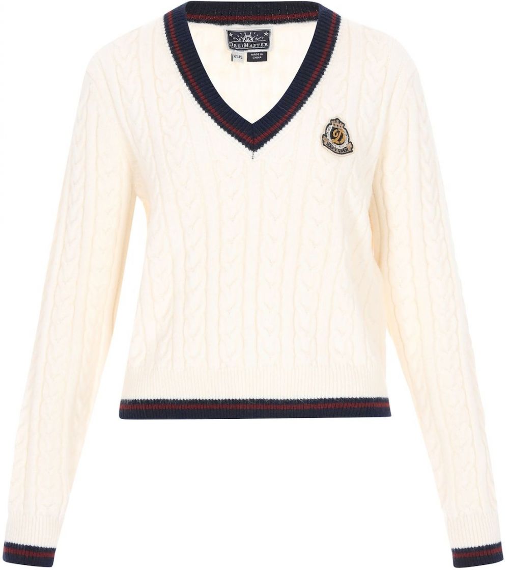 DreiMaster Maritim Sveter  modrá / červená / šedobiela