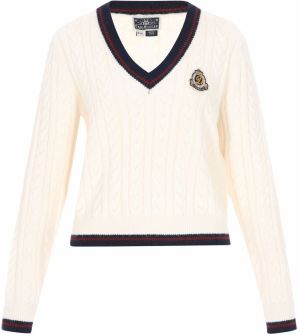 DreiMaster Maritim Sveter  modrá / červená / šedobiela