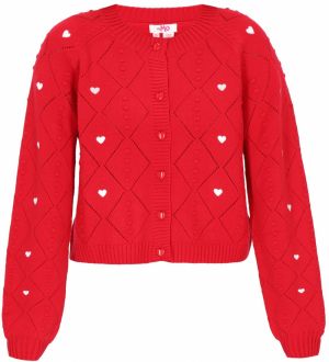 MYMO Kardigán  červená / biela