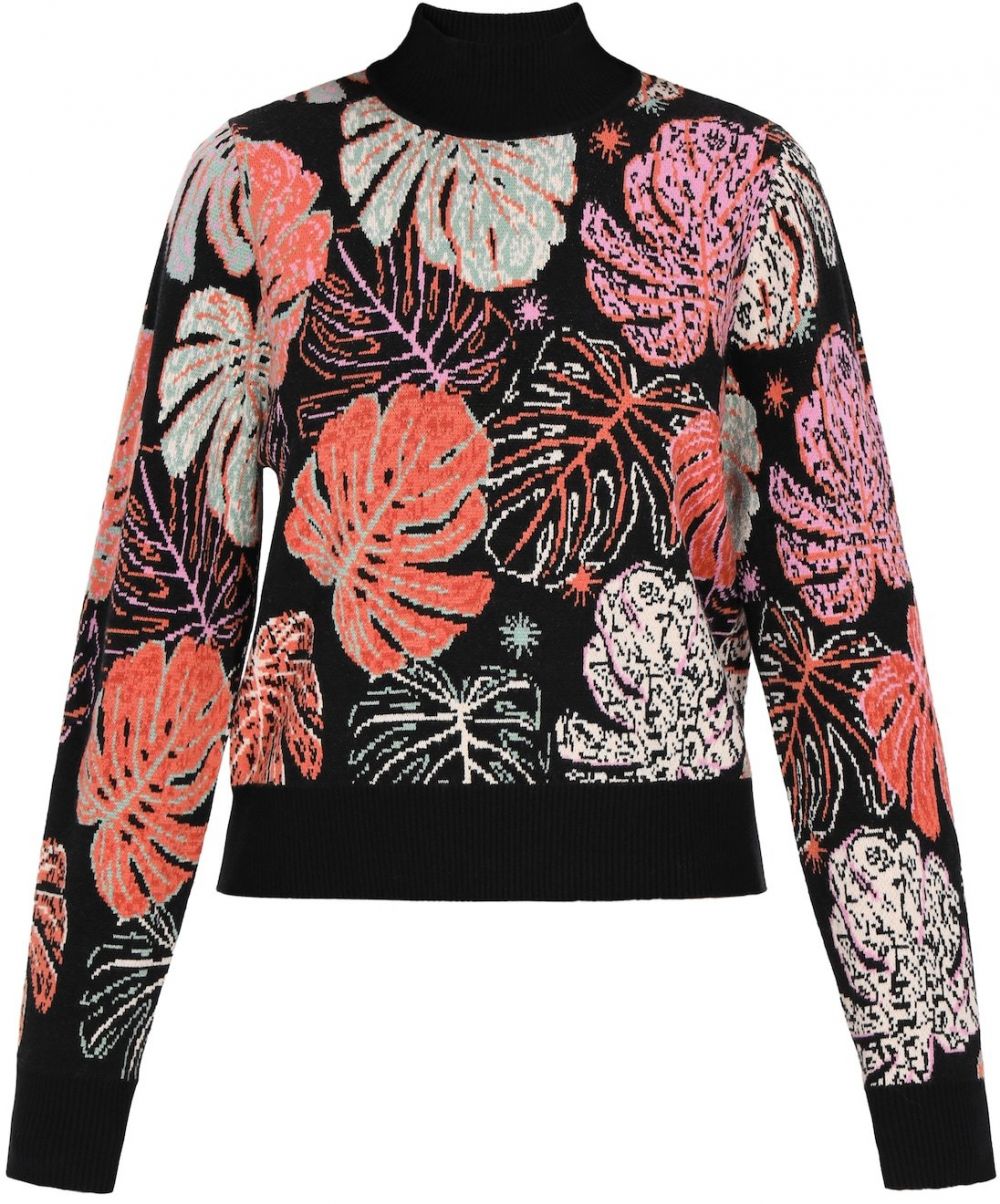 IZIA Sveter  oranžovo červená / čierna / biela