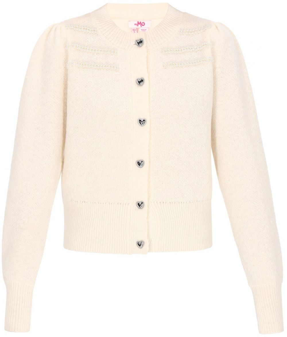 MYMO Kardigán  biela / šedobiela