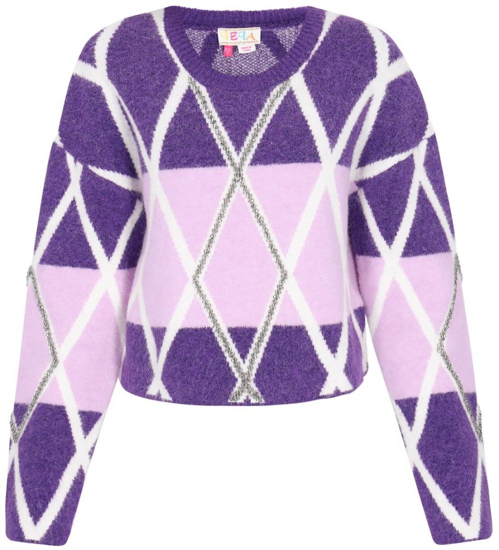 IZIA Sveter  fialová / ružová / biela