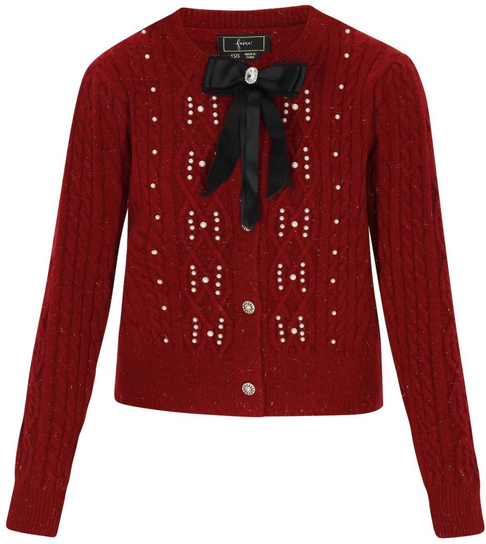 faina Kardigán  burgundská / čierna