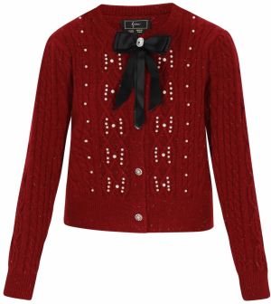 faina Kardigán  burgundská / čierna