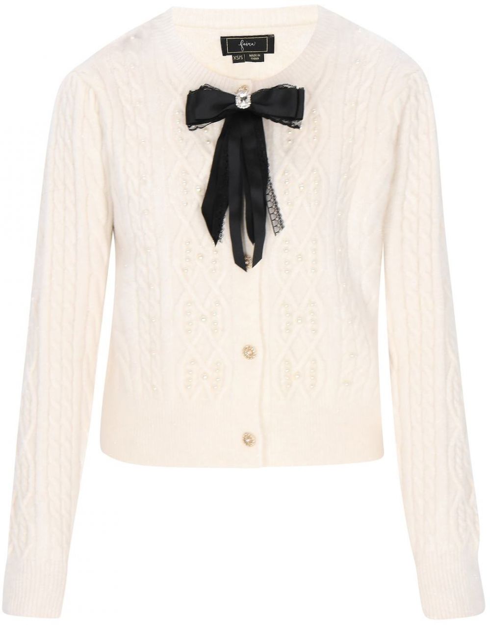 faina Kardigán  čierna / šedobiela