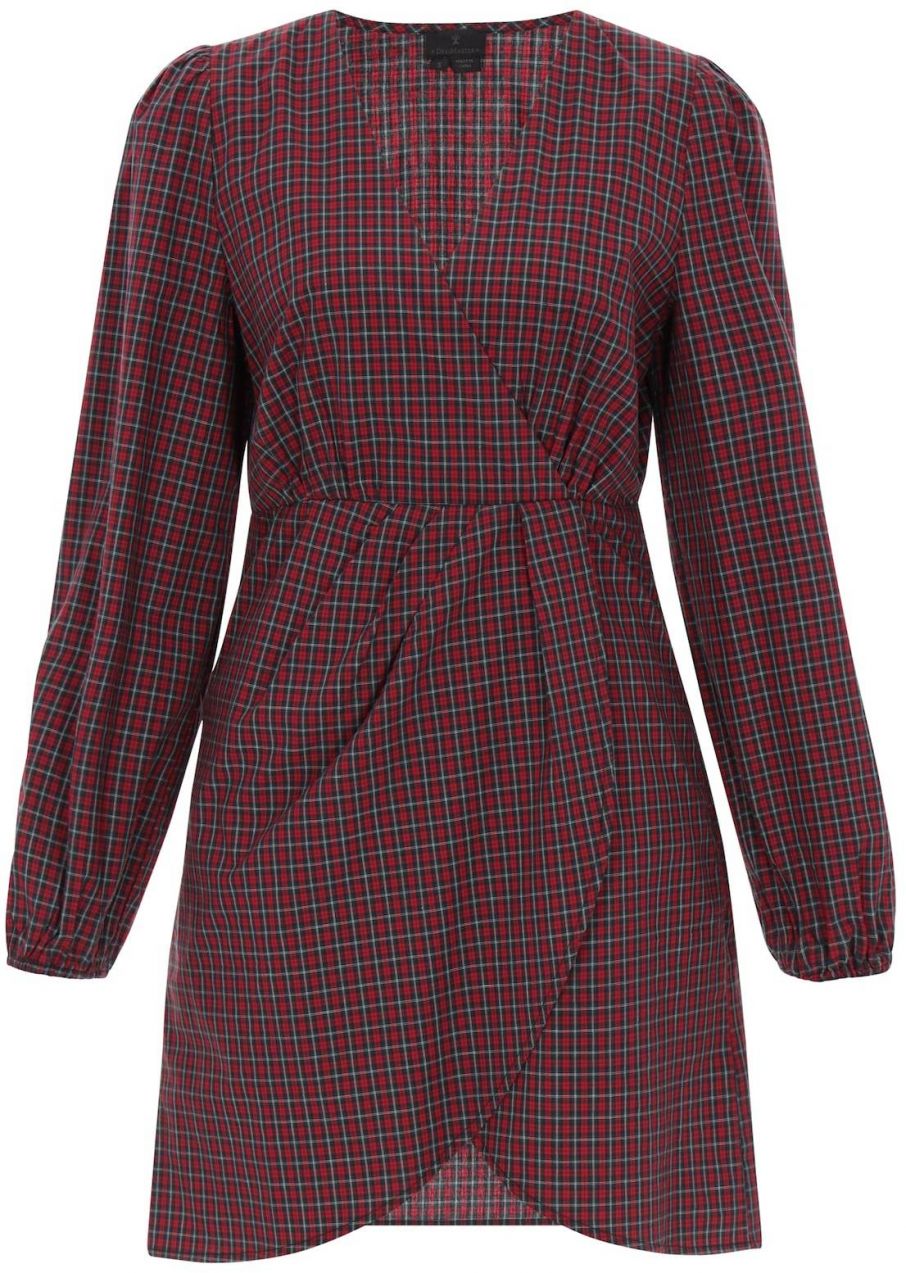 DreiMaster Klassik Šaty  sivá / červená / čierna