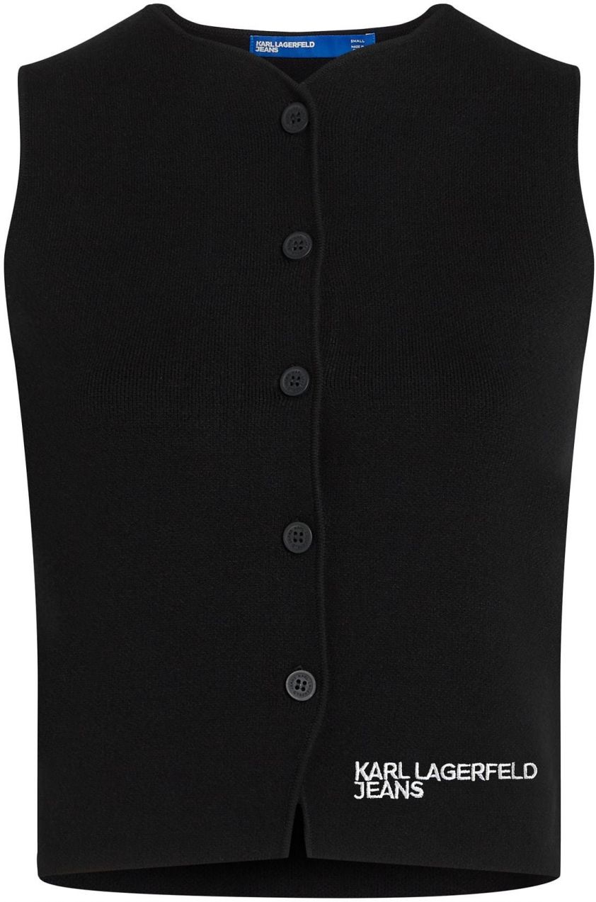 KARL LAGERFELD JEANS Pletená vesta  čierna / biela