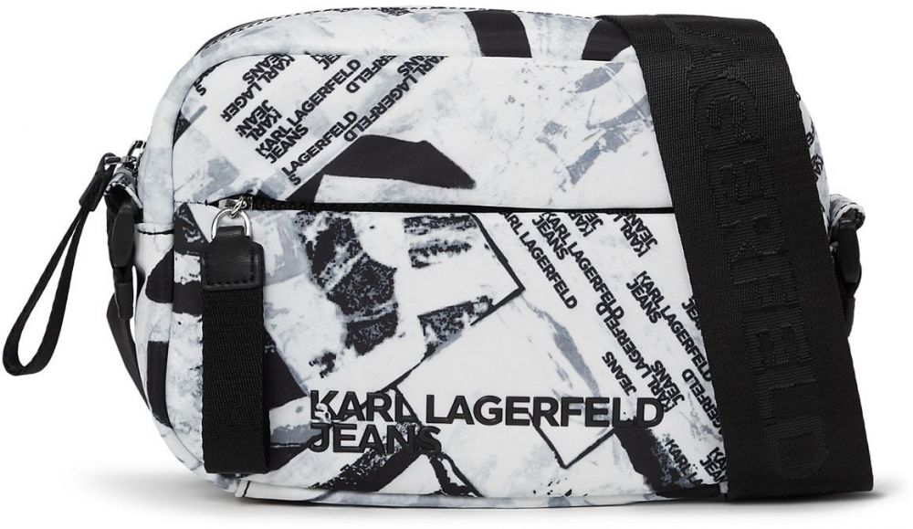 KARL LAGERFELD JEANS Taška cez rameno  sivá / čierna / biela