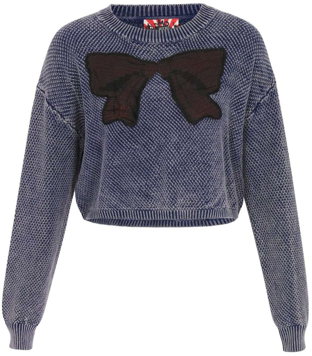 myMo ROCKS Sveter  námornícka modrá / hnedá / čierna