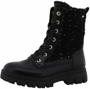 TOM TAILOR Šnurovacie členkové čižmy  svetlobéžová / čierna