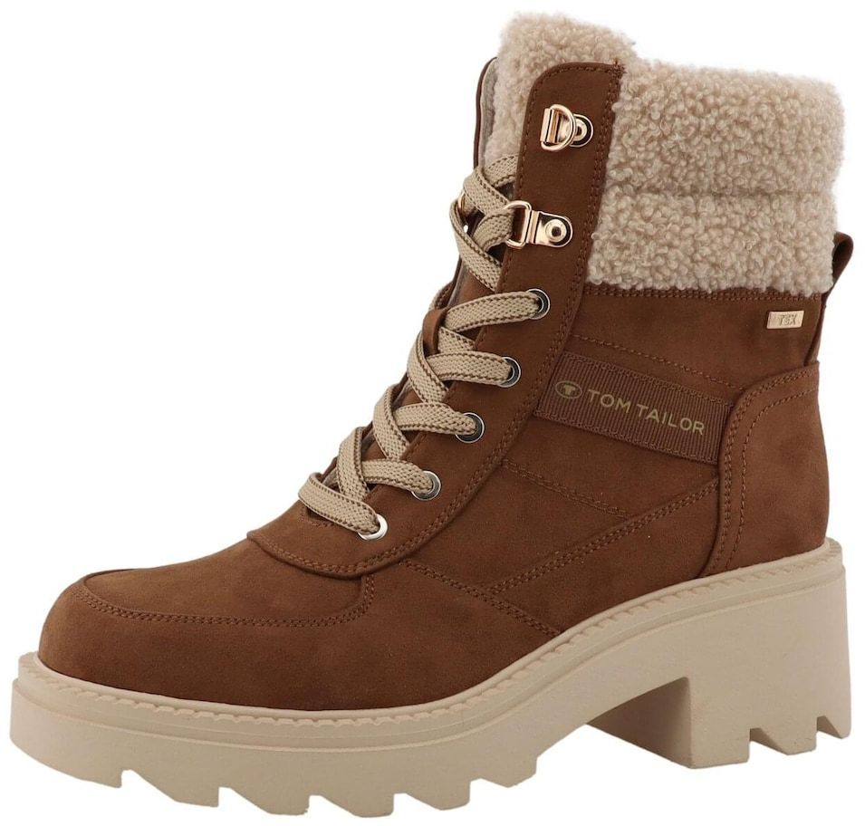 TOM TAILOR Šnurovacie členkové čižmy  béžová / pueblo