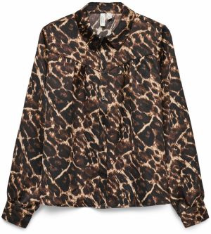 VERO MODA Blúzka 'VMHuxley'  svetlobéžová / svetlohnedá / čierna