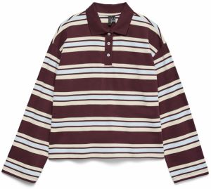 VERO MODA Tričko  svetlobéžová / svetlomodrá / vínovo červená