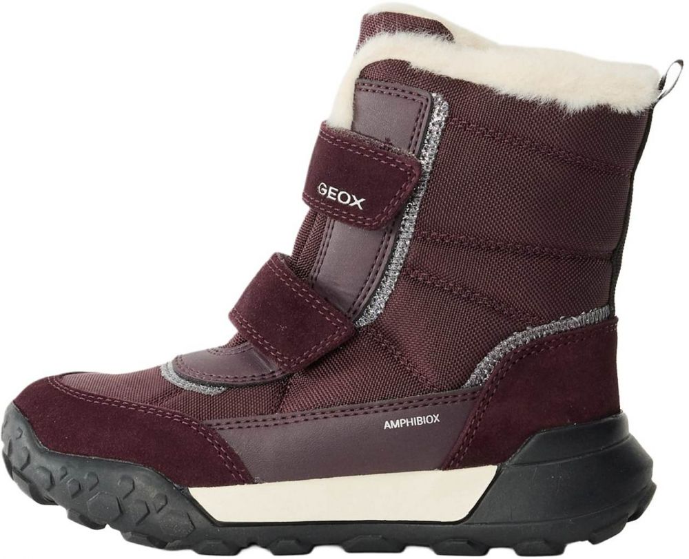 GEOX Snehule 'TREKKYUP'  burgundská / strieborná