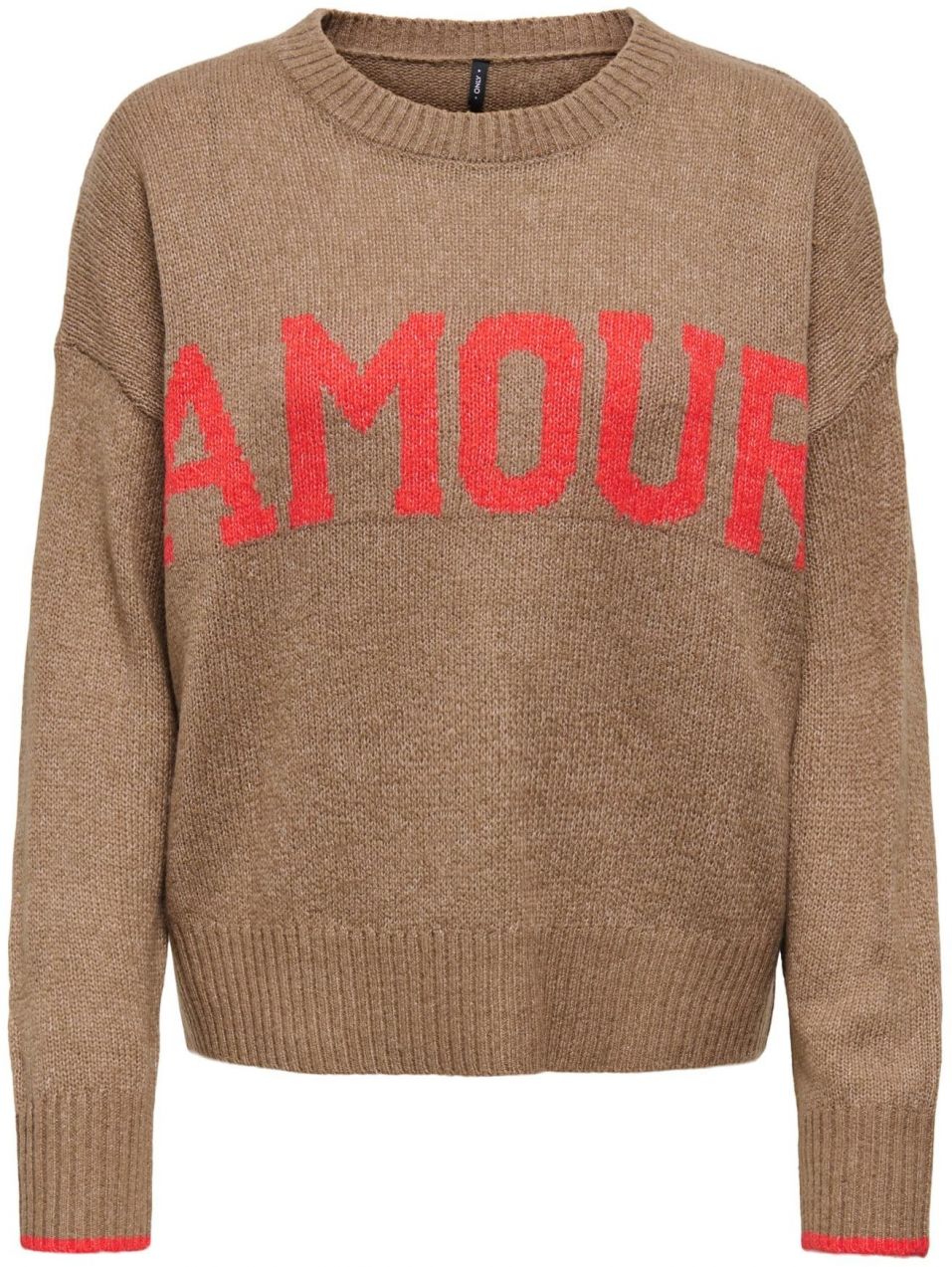 ONLY Sveter 'NEW AMOUR'  hnedá / krvavo červená