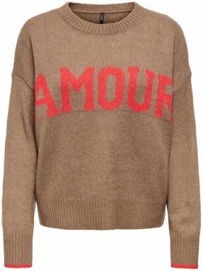 ONLY Sveter 'NEW AMOUR'  hnedá / krvavo červená