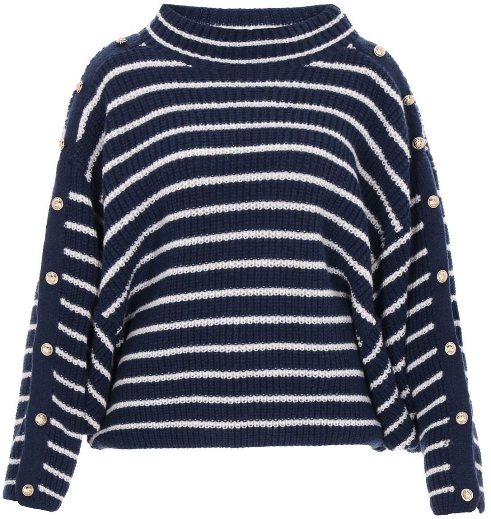 DreiMaster Maritim Sveter  námornícka modrá / biela