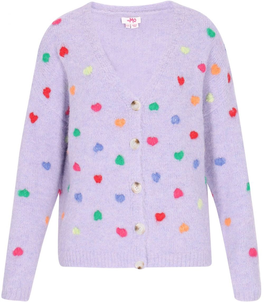 MYMO Kardigán  zelená / pastelovo fialová / svetlofialová / červená