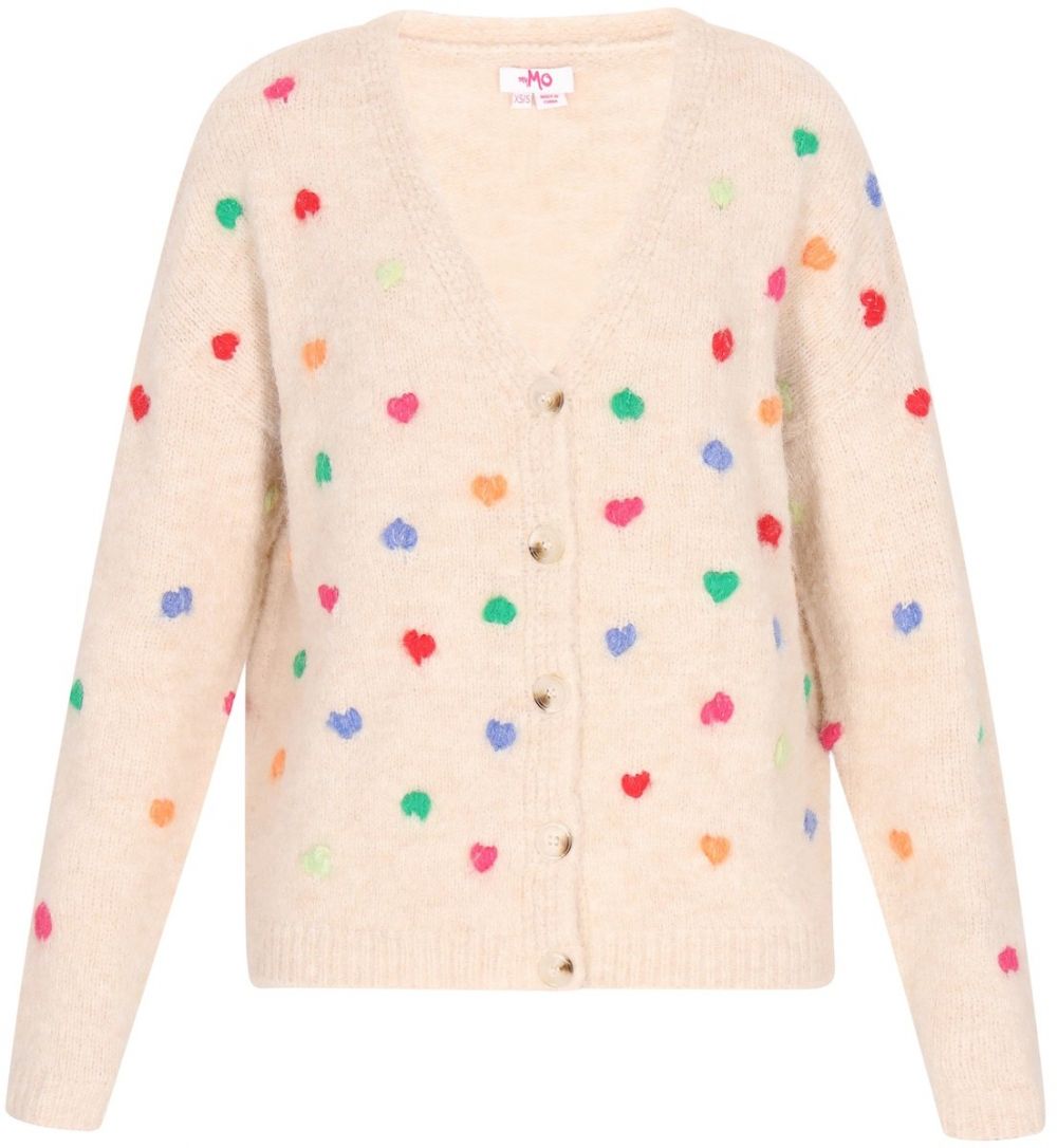 MYMO Kardigán  béžová / zelená / červená