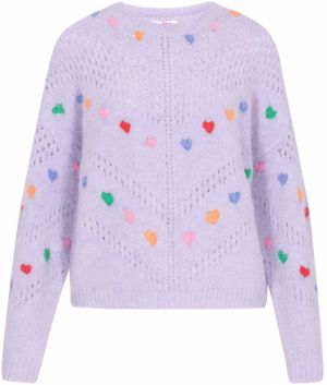 MYMO Sveter  fialová / oranžová / ružová / červená